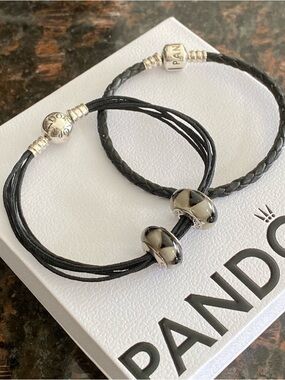 SPECIAL** Authentic Pandora Set of 2 Bracelets & 2 Captivating Murano Charms